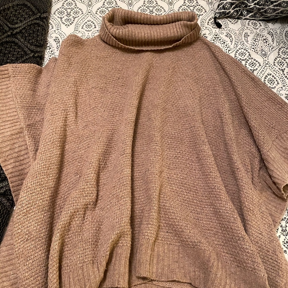 Tan/brown poncho sweater, original $65